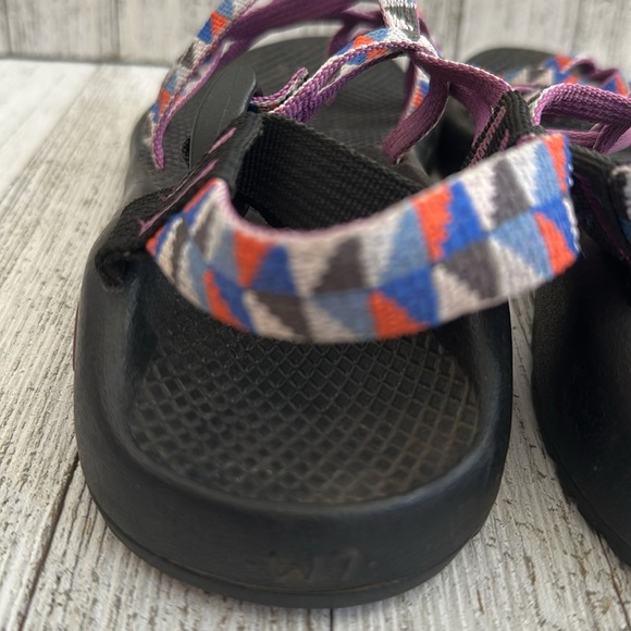Chaco ZX2 Classic Sandal Women's Toe Loop Purple Geometric Print - Picture 6 of 8